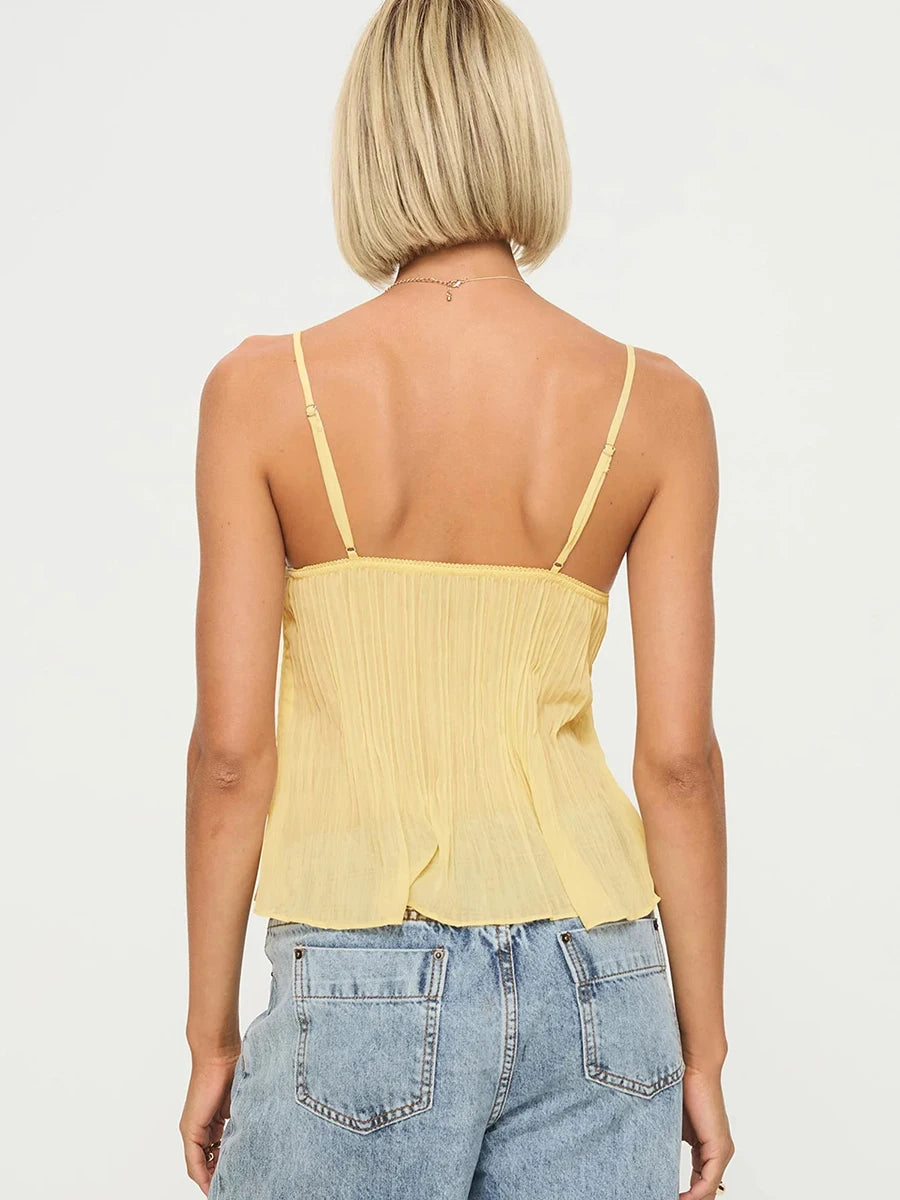 Spaghetti Strap Lace Trim Top