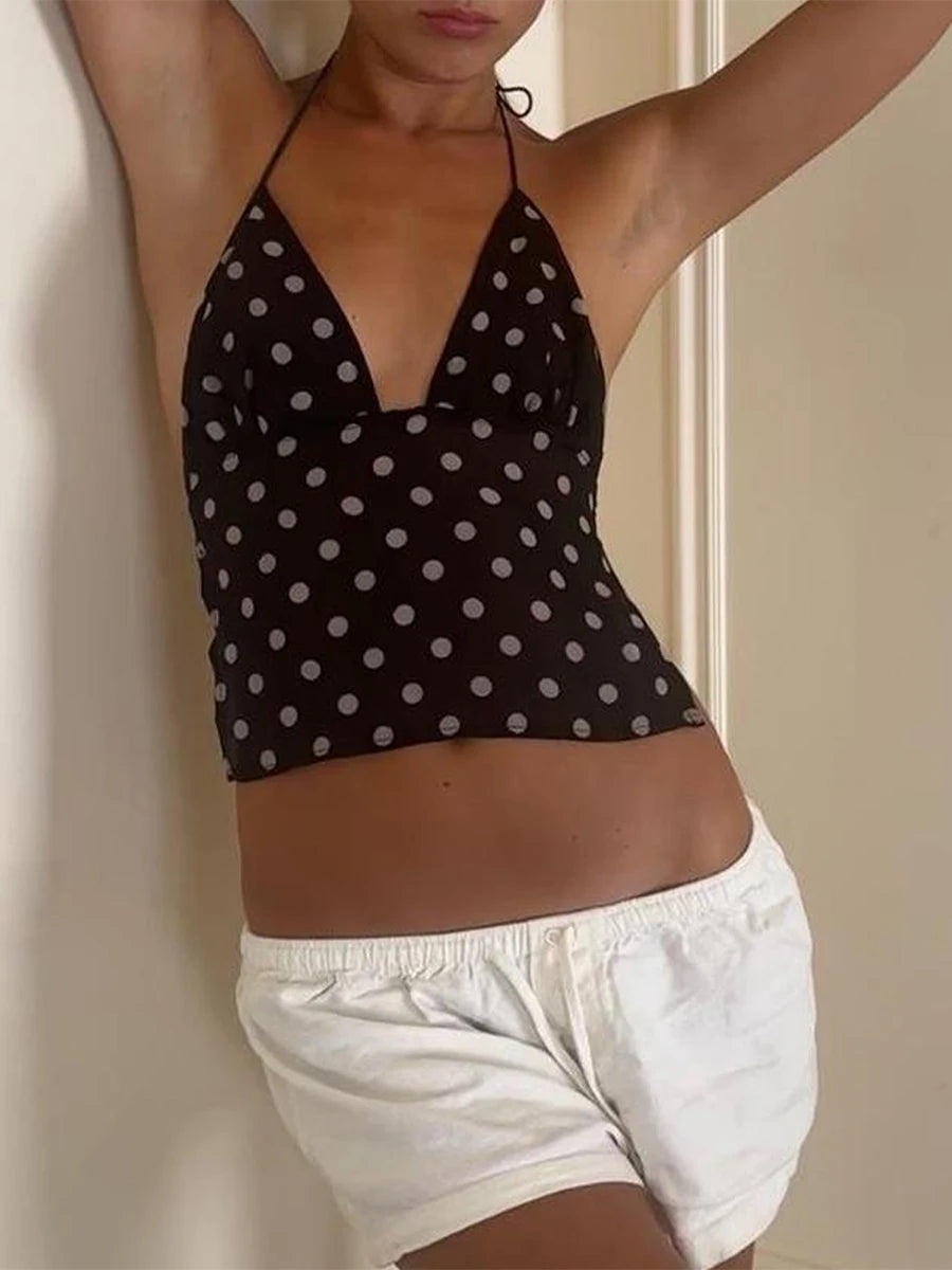 Polka Dot Backless Top