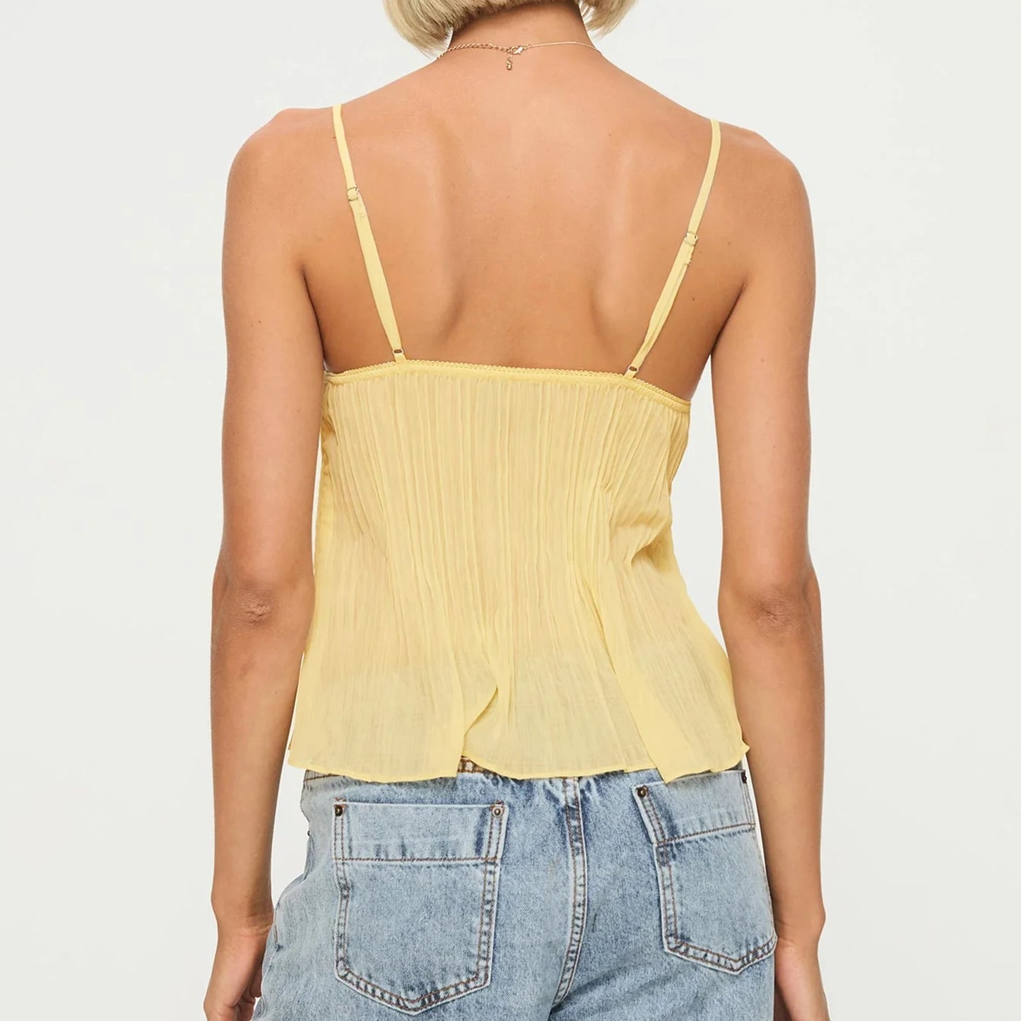 Spaghetti Strap Lace Trim Top