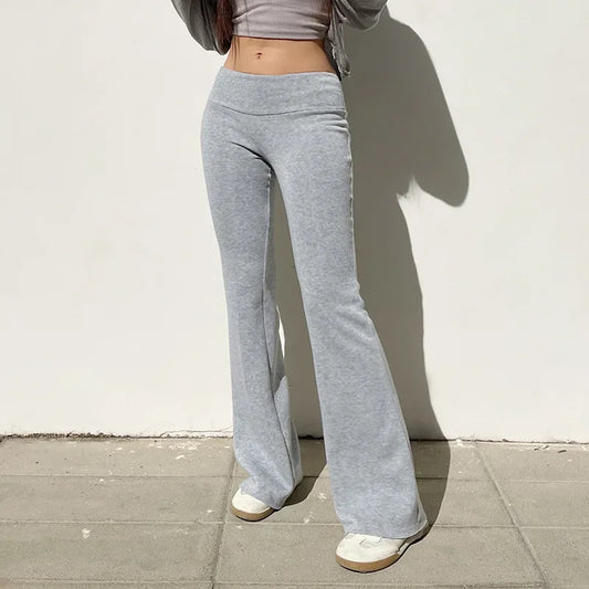 Trendy Low Waisted Flare Pants